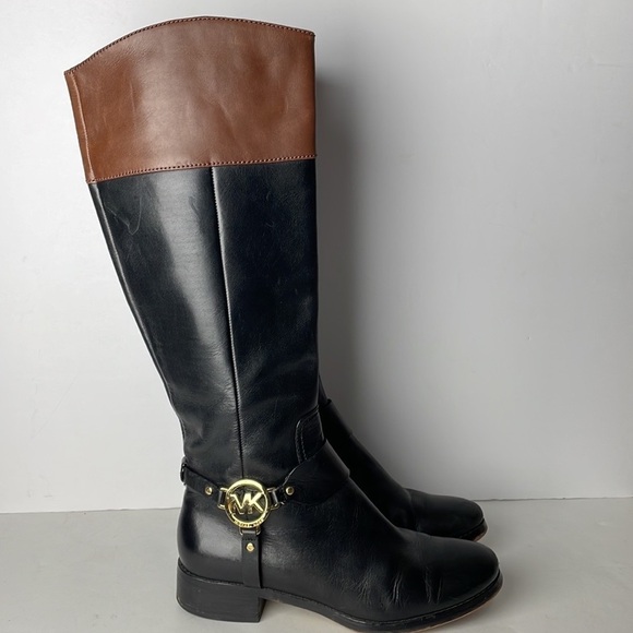 Michael Kors Fulton Tall Harness Riding Boots 7 - Picture 2 of 13